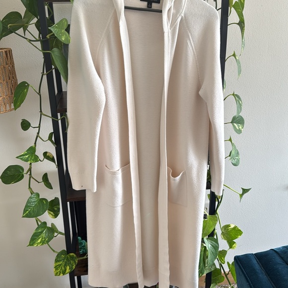Banana Republic Hooded White Duster Size L - Picture 3 of 7